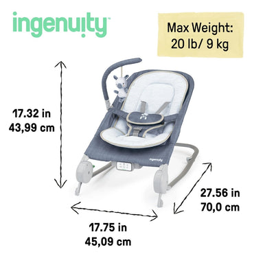 INGENUITY™ HAPPY BELLY ROCK - TO - BOUNCE MASSAGE SEAT - CHAMBRAY - Premium for Kids in Qatar | Toysaro.com