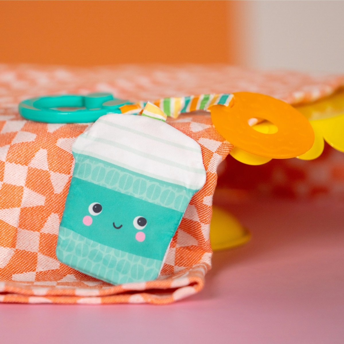 BRIGHT STARTS™PERFECT PAIR 2 - IN - 1 TEETHER TOY – COFFEE, DONUT, AVOCADO & TOAST - Premium for Kids in Qatar | Toysaro.com