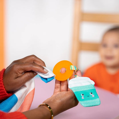 BRIGHT STARTS™PERFECT PAIR 2 - IN - 1 TEETHER TOY – COFFEE, DONUT, AVOCADO & TOAST - Premium for Kids in Qatar | Toysaro.com