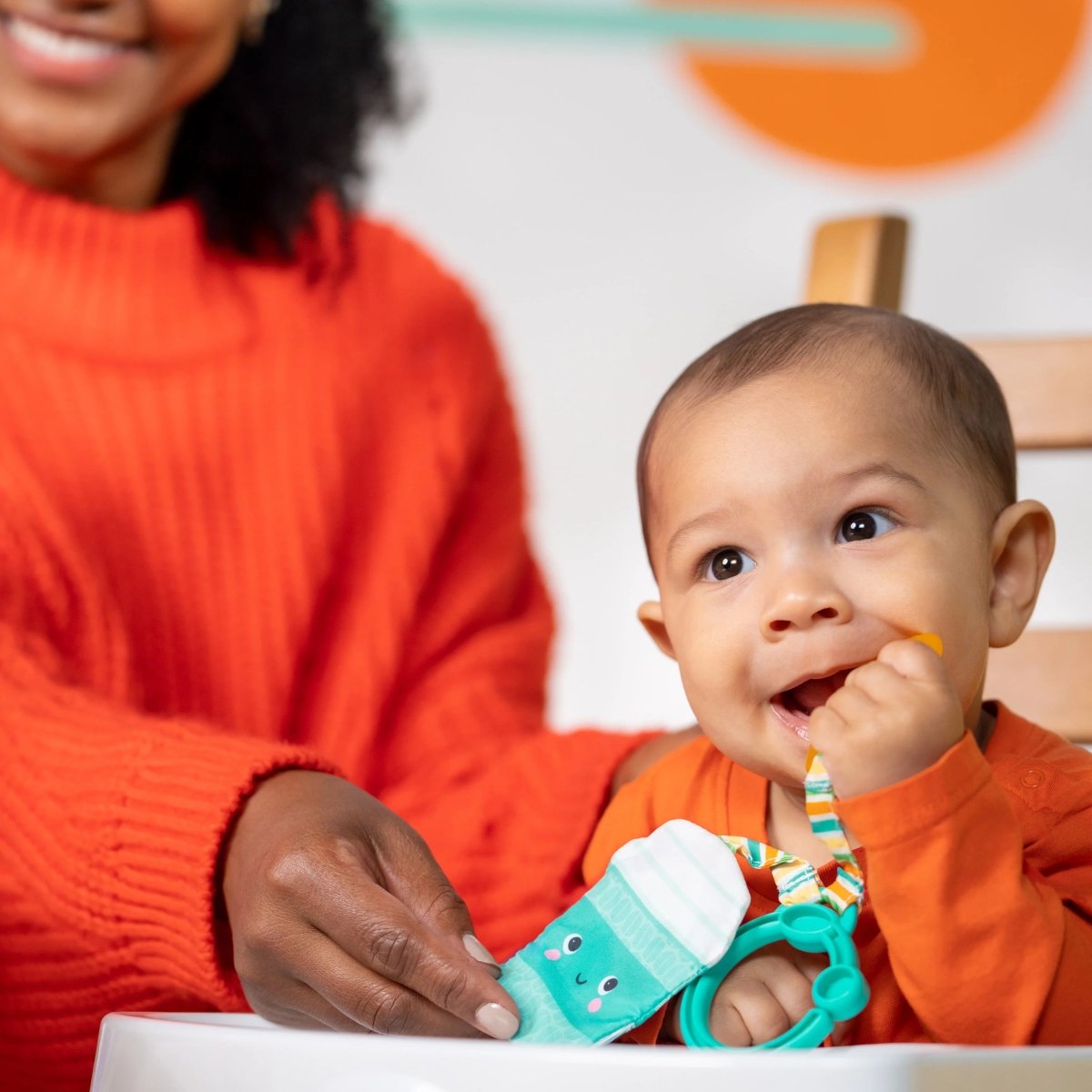 BRIGHT STARTS™PERFECT PAIR 2 - IN - 1 TEETHER TOY – COFFEE, DONUT, AVOCADO & TOAST - Premium for Kids in Qatar | Toysaro.com