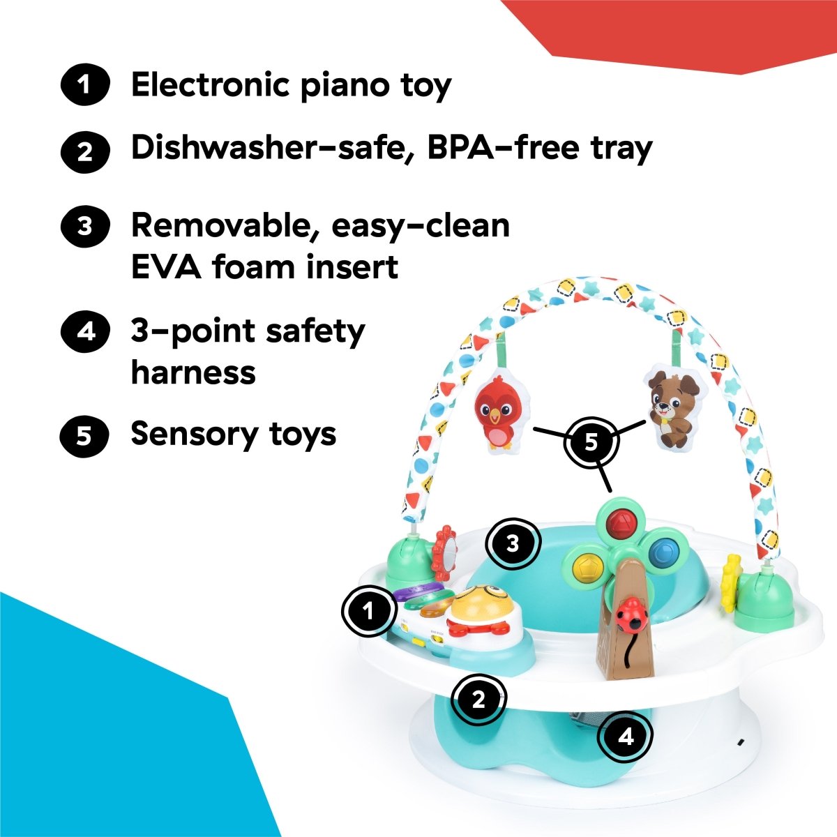 BABY EINSTEIN™ SUPERSEAT TOUCH OF TUNES 3 - IN - 1 SEAT - Premium for Kids in Qatar | Toysaro.com