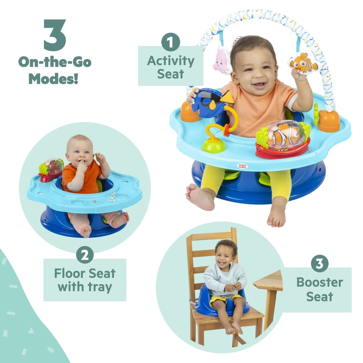 BRIGHT STARTS™ FINDING NEMO SUPERSEAT 3 - IN - 1 SEAT - Premium for Kids in Qatar | Toysaro.com