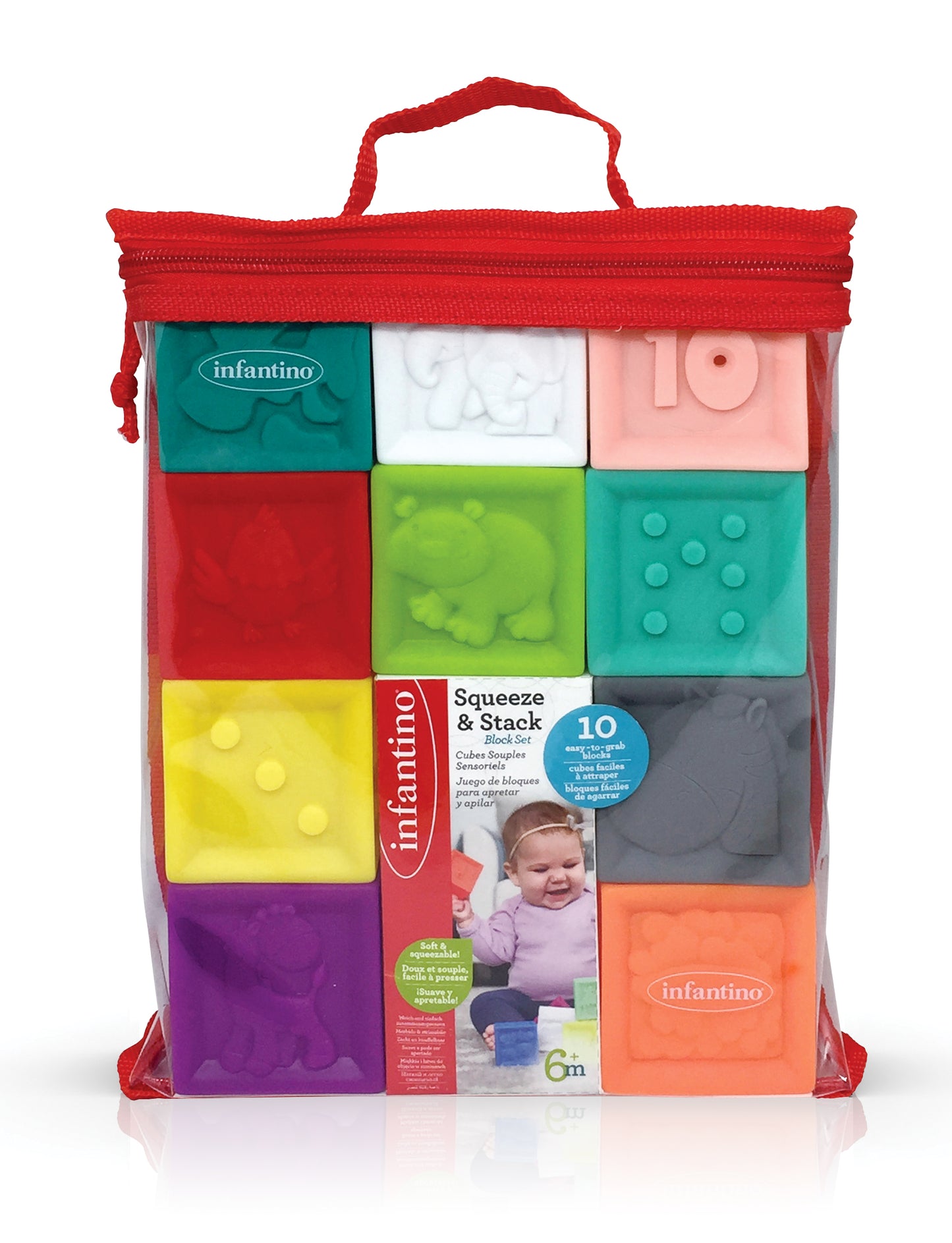 INFANTINO  SQUEEZE & STACK BLOCK 8PCS