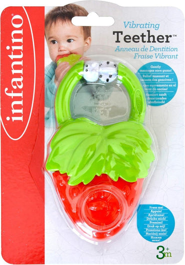INFANTINO VIBRATING TEETHER - STRAWBERRY - Premium for Kids in Qatar | Toysaro.com