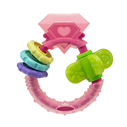 INFANTINO  CHEW & PLAY RING TEETHER FOR BABY SUITABLE FROM 0 MONTHS-MULTICOLOR