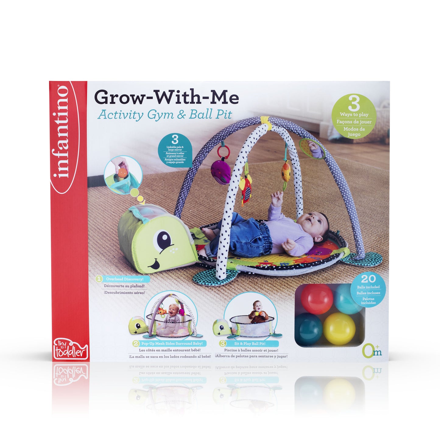 INFANTINO GROW-WITH-ME  ACTIVITY GYM/PLAYMAT  & BALL PIT FOR BABY SUITABLE FROM 0 MONTHS-MULTICOLOR