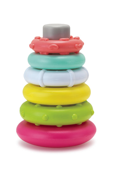 INFANTINO ROCK N RINGS/TOYS  FOR BABY SUITABLE FROM 6 MONTHS AND ABOVE - PINK-