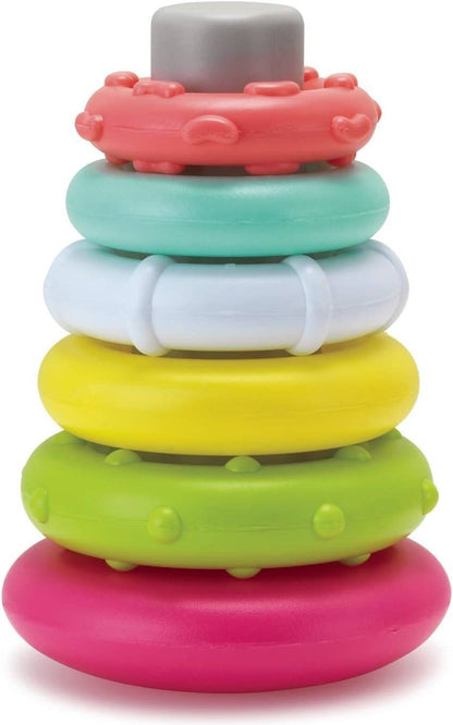 INFANTINO ROCK N RINGS/TOYS  FOR BABY SUITABLE FROM 6 MONTHS AND ABOVE - PINK-