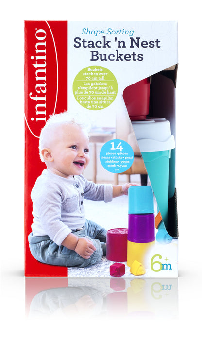 INFANTINO SHAPE SORTING STACK N NEST BUCKETS (10 PCS)