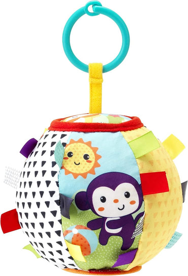 INFANTINO SENSORY RIBBON & CHIME BALL TOY FOR BABY FROM 0 MONTHS AND ABOVE-MULTICOLOR