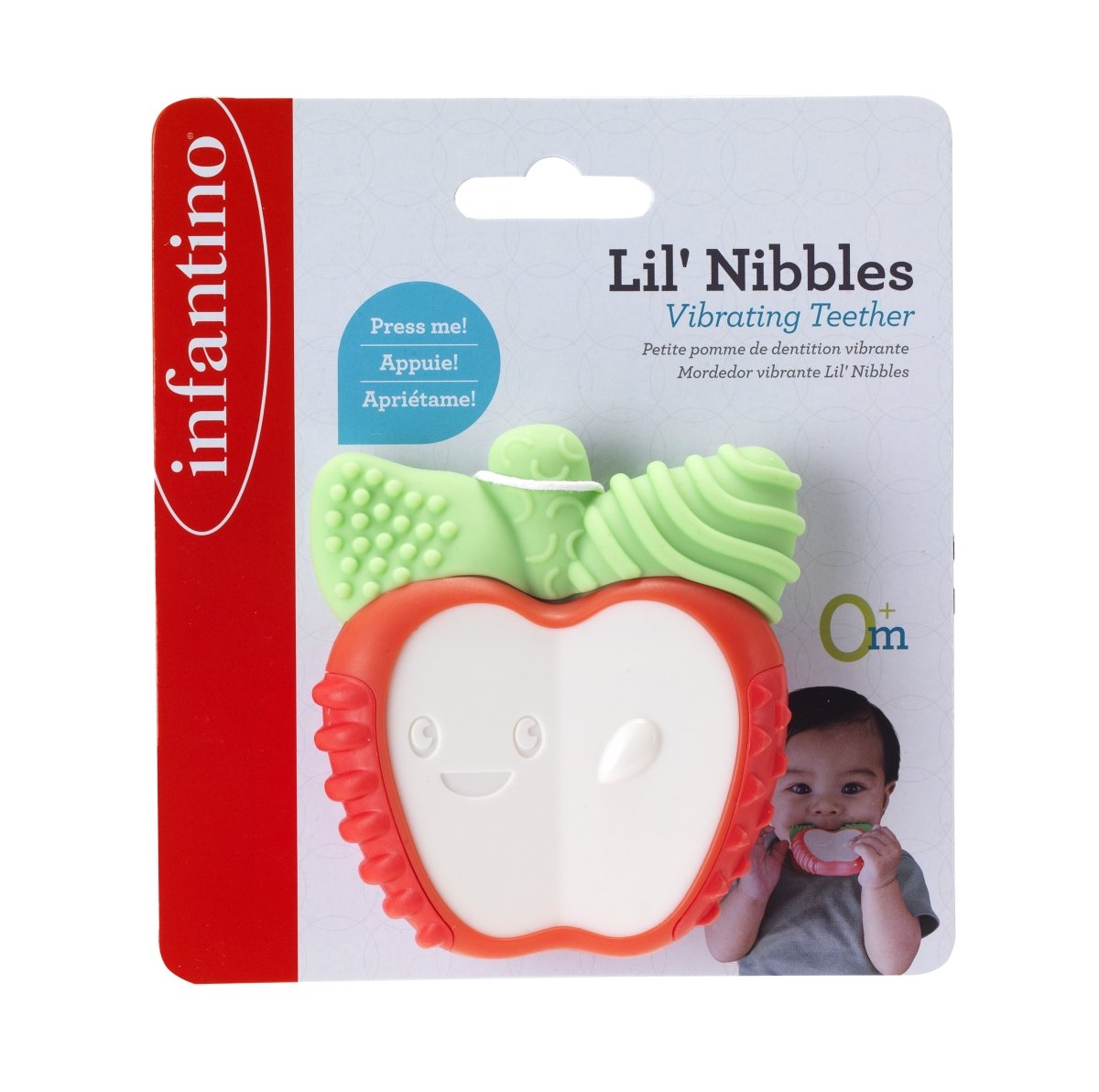 Infantino Lil' Nibbles Vibrating Teether – Apple Shape, Multicolor, 0+ Months | Premium Baby Toy in Qatar – Toysaro.com