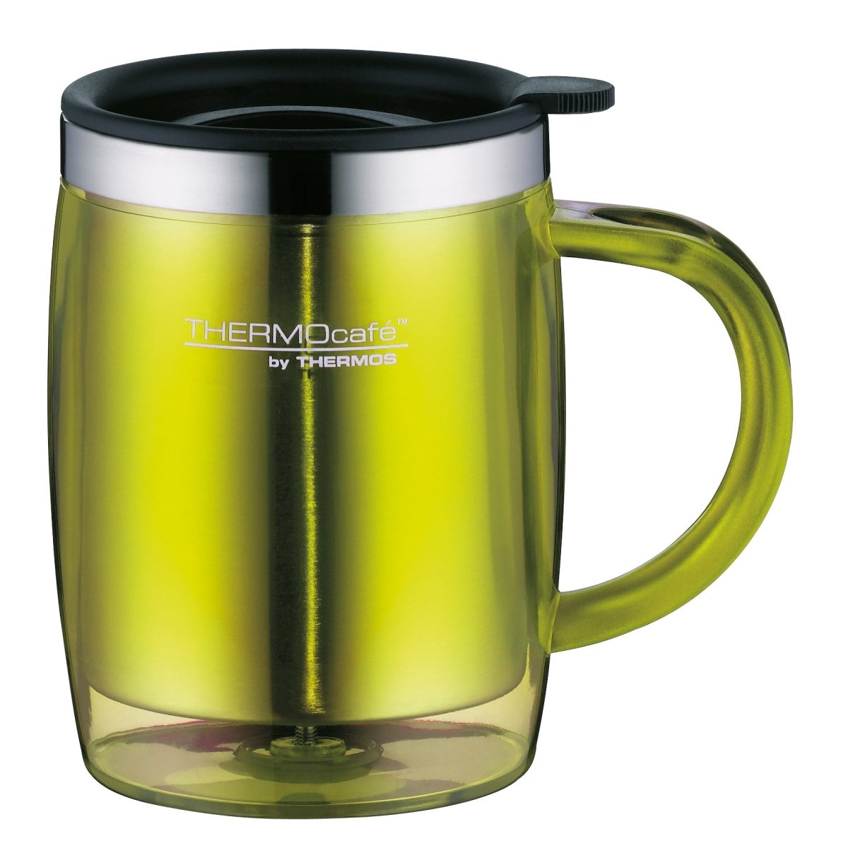 THERMOS STAINLESS STEEL WITH PLASTIC COVER DESKTOP MUG 350ML , LIME GREEN - Premium for Kids in Qatar | Toysaro.com
