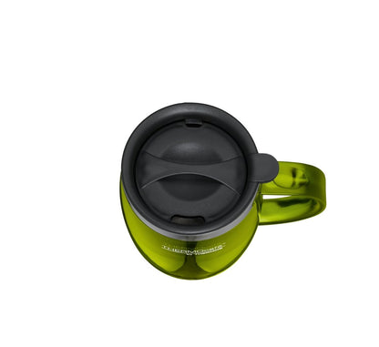 THERMOS STAINLESS STEEL WITH PLASTIC COVER DESKTOP MUG 350ML , LIME GREEN - Premium for Kids in Qatar | Toysaro.com
