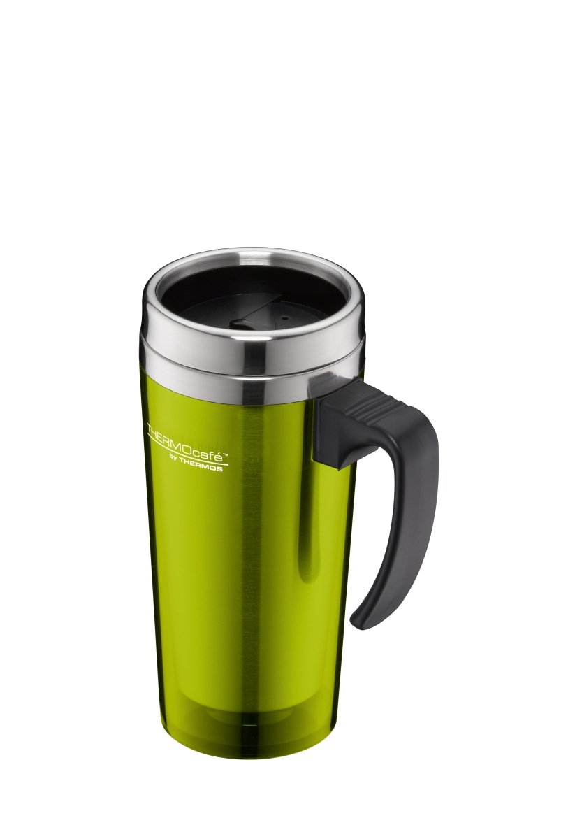 ThermoCafe by Thermos 400ml Kids Mug – Stainless Steel with Plastic Cover, Lime Green | Toysaro.com