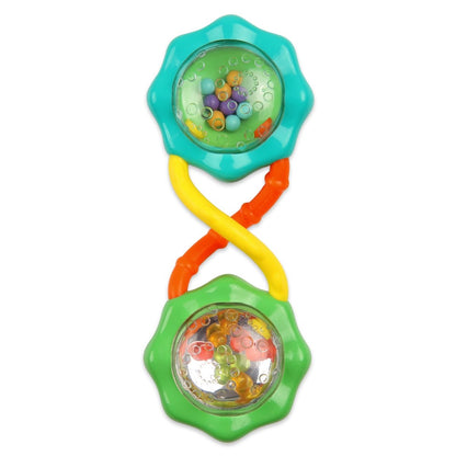 RATTLE & SHAKE BARBELL TOY - GREEN - Premium for Kids in Qatar | Toysaro.com