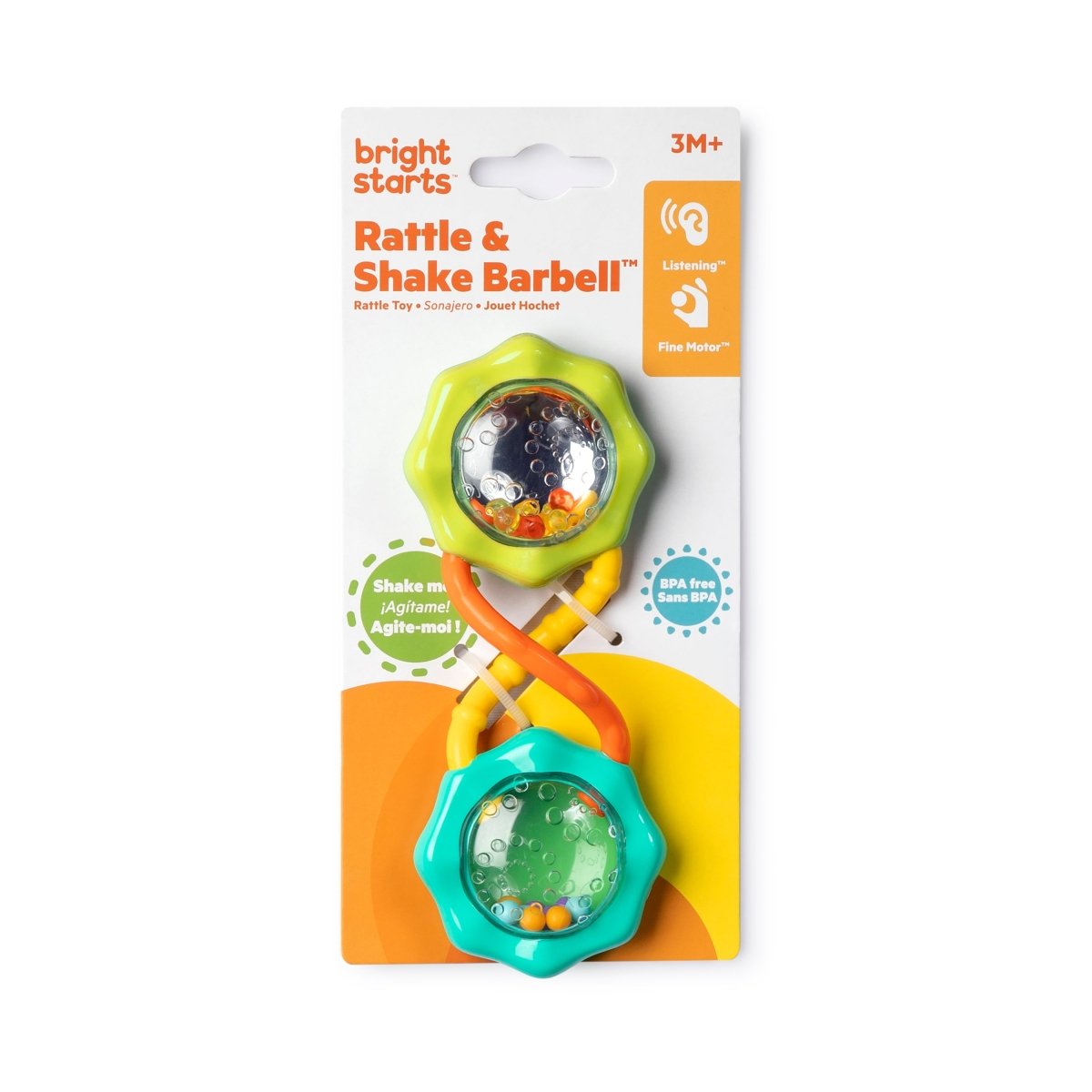 RATTLE & SHAKE BARBELL TOY - GREEN - Premium for Kids in Qatar | Toysaro.com