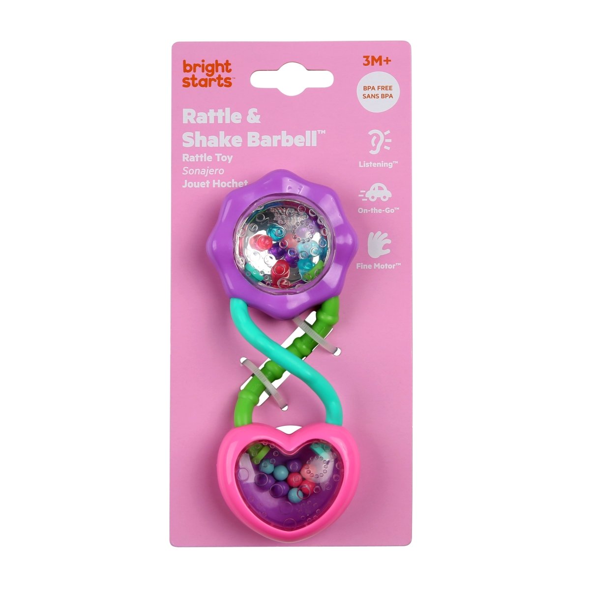 RATTLE AND SHAKE BARBELL TOY - PURPLE - Premium for Kids in Qatar | Toysaro.com