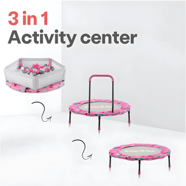 SMARTRIKE - ACTIVITY CENTER 3IN1 TRAMPOLINE™ - PINK - Premium for Kids in Qatar | Toysaro.com