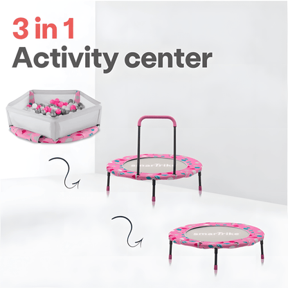SMARTRIKE - ACTIVITY CENTER 3IN1 TRAMPOLINE™ - PINK - Premium for Kids in Qatar | Toysaro.com