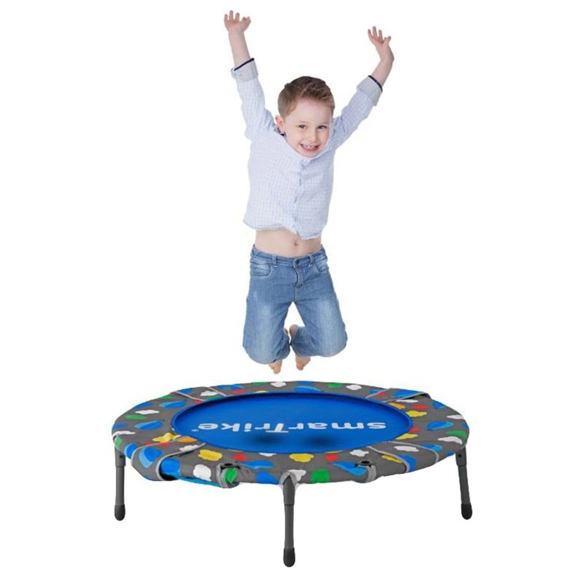 SMARTRIKE - ACTIVITY CENTER 3IN1 TRAMPOLINE™ - DARK BLUE - Premium for Kids in Qatar | Toysaro.com