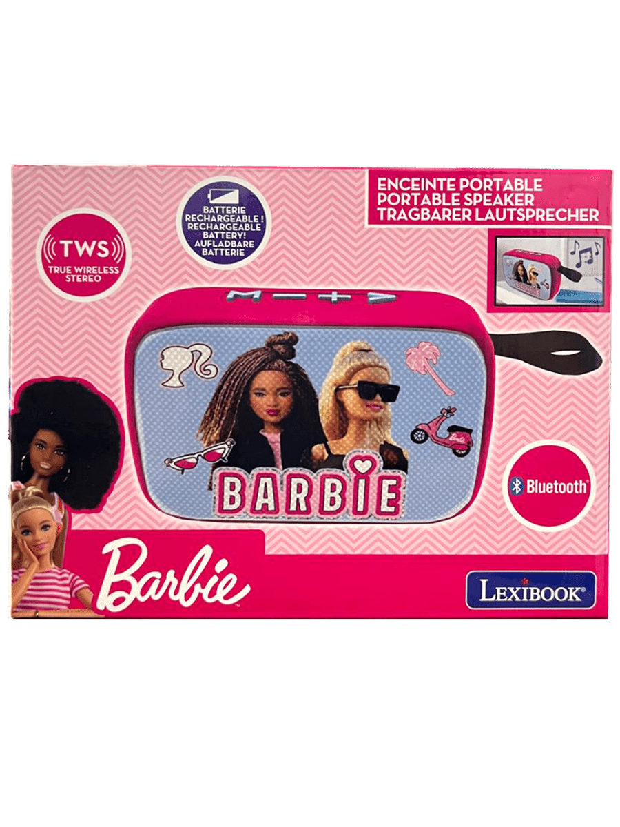 BARBIE BLUETOOTH PORTABLE SPEAKER WITH FABRIC FINISH - Premium for Kids in Qatar | Toysaro.com