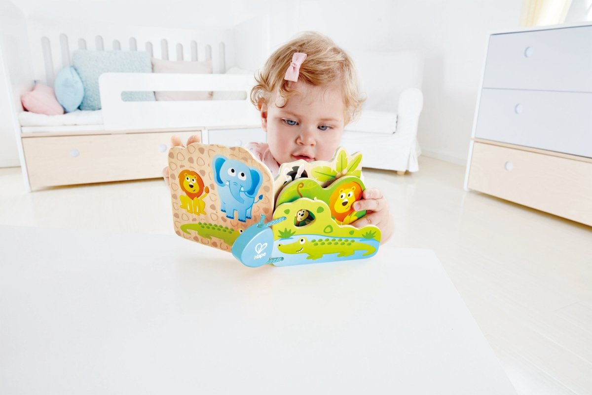 Hape Baby's Wild Animal - Themed Educational Wooden Book - Premium for Kids in Qatar | Toysaro.com