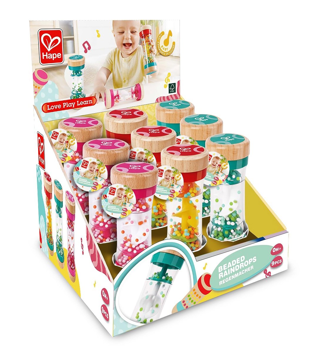 Hape Beaded Raindrops Rainmaker, 0M+, Turquoise - Premium for Kids in Qatar | Toysaro.com