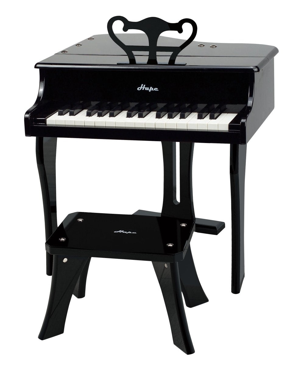 Hape 30 - key Happy Wooden Grand Musical Piano Black - Premium for Kids in Qatar | Toysaro.com