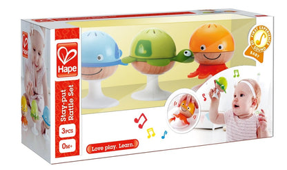 Hape Stay Put Rattle Baby Set - 3pcs - Premium for Kids in Qatar | Toysaro.com