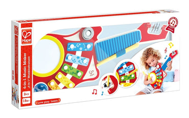 Hape - 6 - in - 1 Wooden Guitar - Shaped Music Maker Toy - Premium for Kids in Qatar | Toysaro.com