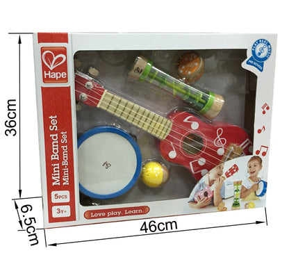 Hape Mini Band Wooden Musical Instrument Set - 5pcs - Premium for Kids in Qatar | Toysaro.com