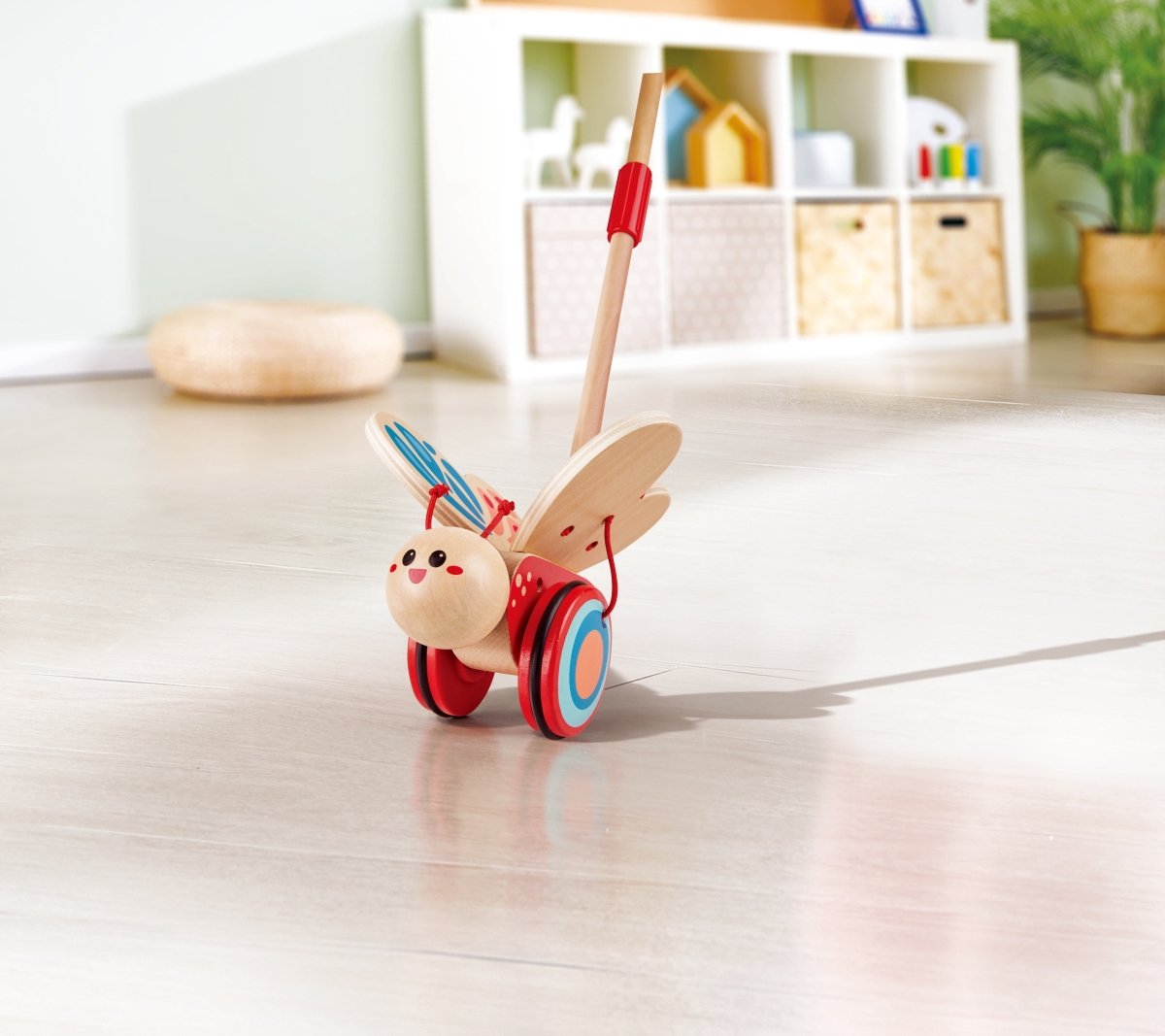 Hape Wooden Butterfly Push and Pull Toy - Premium for Kids in Qatar | Toysaro.com
