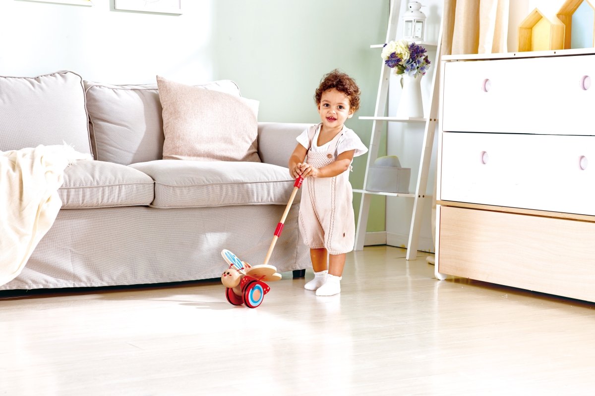 Hape Wooden Butterfly Push and Pull Toy - Premium for Kids in Qatar | Toysaro.com