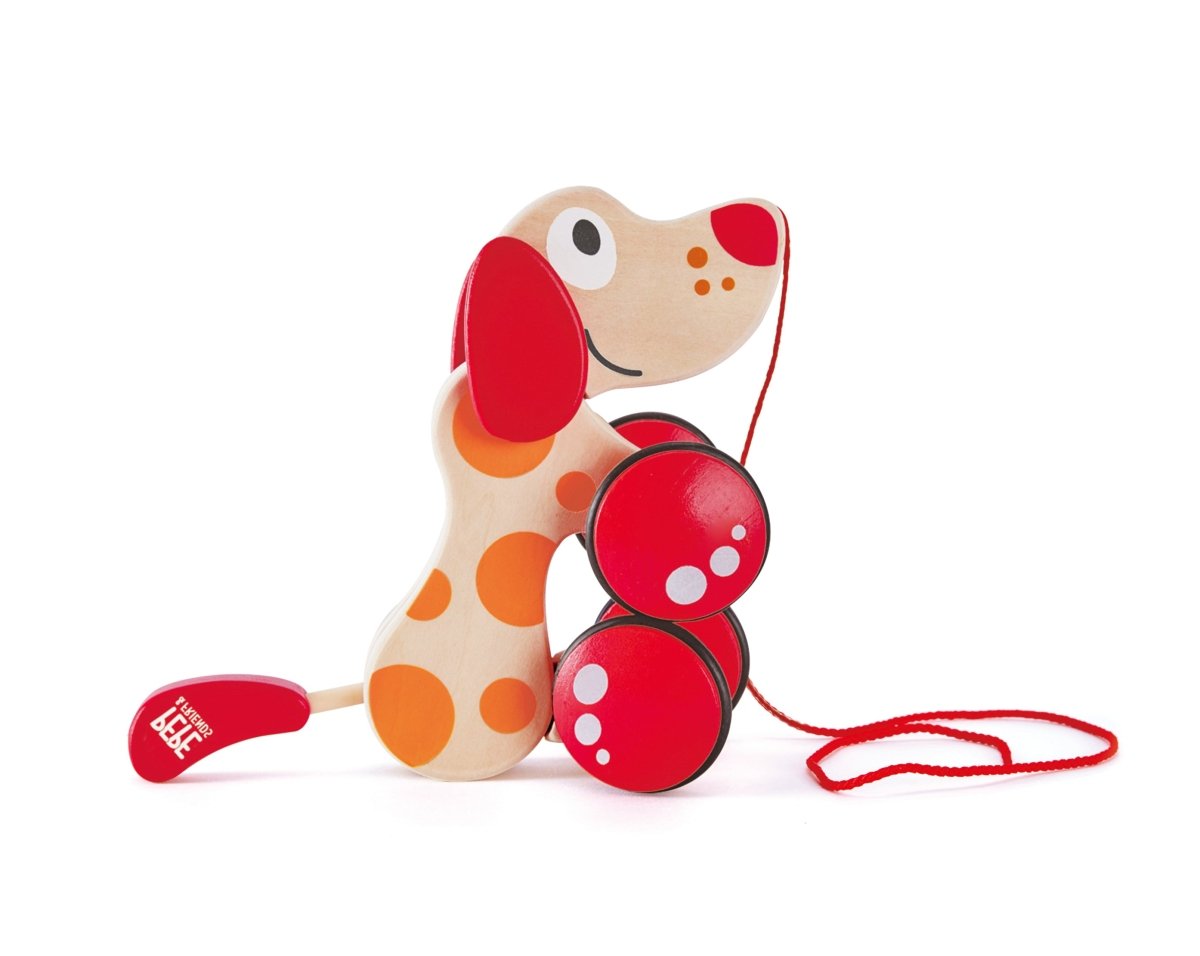 Hape - Puppy Push & Pull Walk - A - Long Wooden Toy - Premium for Kids in Qatar | Toysaro.com