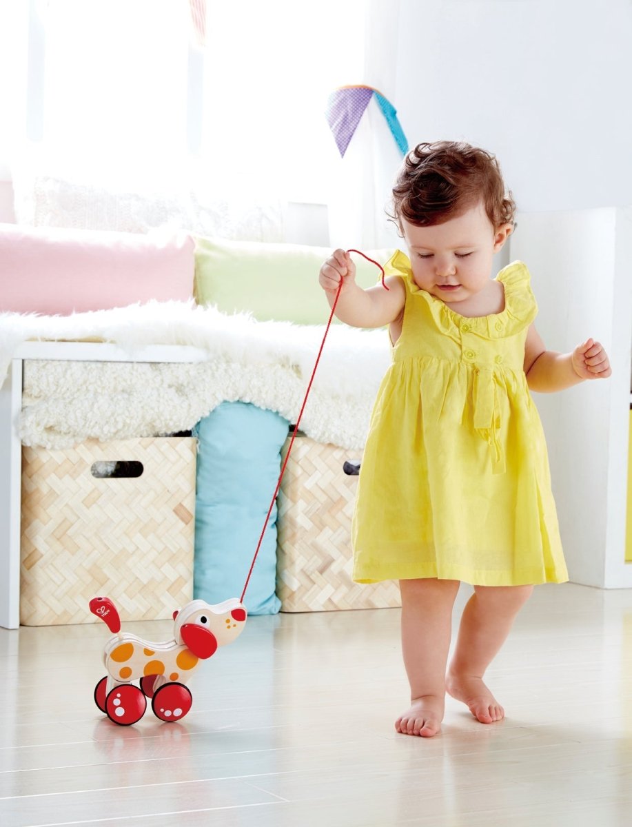 Hape - Puppy Push & Pull Walk - A - Long Wooden Toy - Premium for Kids in Qatar | Toysaro.com