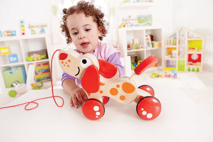 Hape - Puppy Push & Pull Walk - A - Long Wooden Toy - Premium for Kids in Qatar | Toysaro.com
