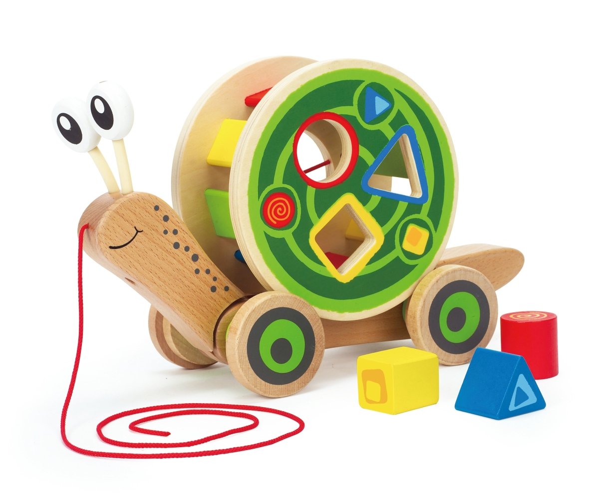 Hape Walk - A - Long Snail Wooden Push and Pull Toy - Premium for Kids in Qatar | Toysaro.com