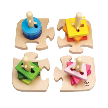 Hape Wooden Creative Peg Puzzle - 16pcs - Premium for Kids in Qatar | Toysaro.com