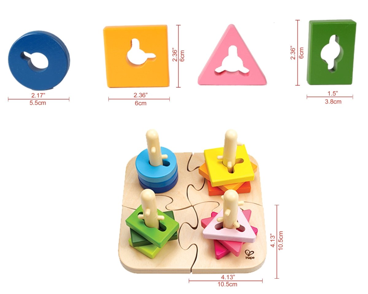 Hape Wooden Creative Peg Puzzle - 16pcs - Premium for Kids in Qatar | Toysaro.com