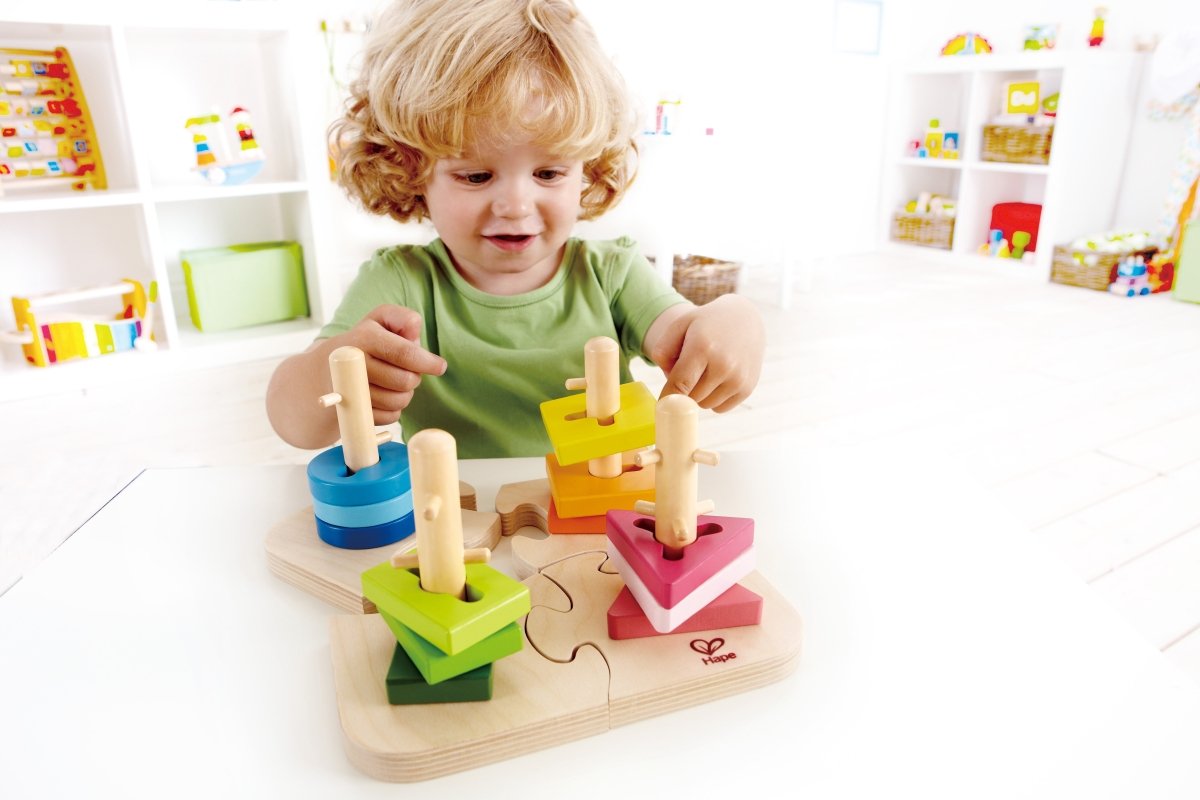 Hape Wooden Creative Peg Puzzle - 16pcs - Premium for Kids in Qatar | Toysaro.com