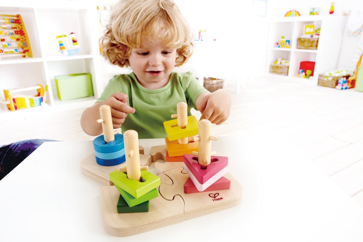 Hape Wooden Creative Peg Puzzle - 16pcs - Premium for Kids in Qatar | Toysaro.com