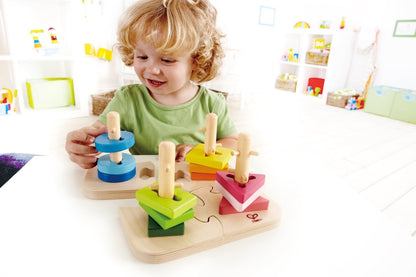 Hape Wooden Creative Peg Puzzle - 16pcs - Premium for Kids in Qatar | Toysaro.com