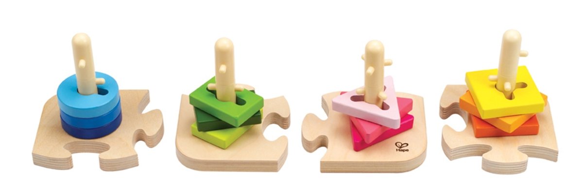Hape Wooden Creative Peg Puzzle - 16pcs - Premium for Kids in Qatar | Toysaro.com