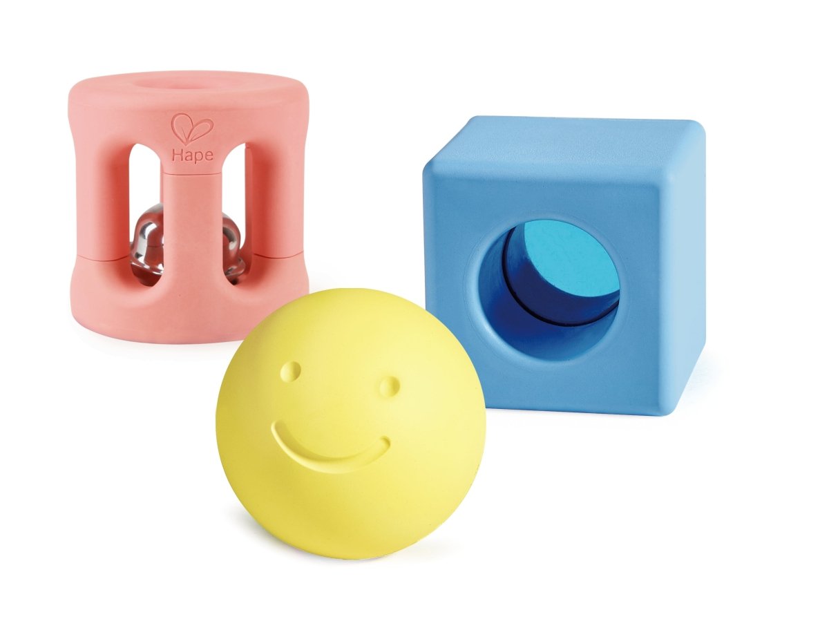 Hape Geometric Rattle Rice - Based Infant Toy - Premium for Kids in Qatar | Toysaro.com