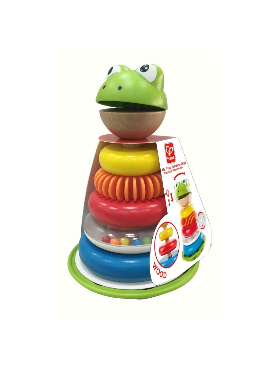 Hape Mr. Frog Wooden Educational Stacking Rings - Premium for Kids in Qatar | Toysaro.com