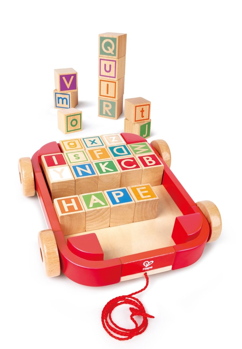 Hape Wooden Pull - Along Cart With Stacking Blocks - Premium for Kids in Qatar | Toysaro.com