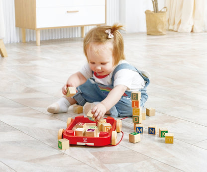 Hape Wooden Pull - Along Cart With Stacking Blocks - Premium for Kids in Qatar | Toysaro.com