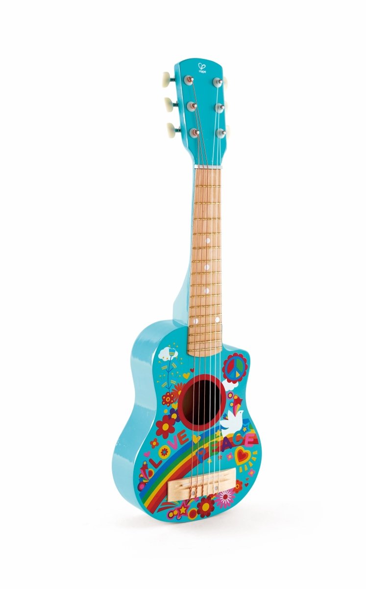 Hape Wooden Flower Power Musical Instrument Guitar - Premium for Kids in Qatar | Toysaro.com