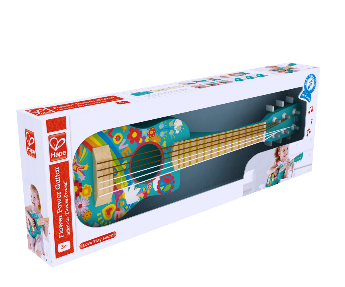 Hape Wooden Flower Power Musical Instrument Guitar - Premium for Kids in Qatar | Toysaro.com