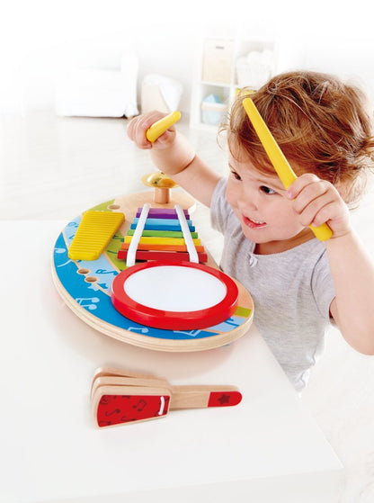 Hape 5 - in - 1 Mighty Mini Band Musical Wooden Instrument Set - Premium for Kids in Qatar | Toysaro.com